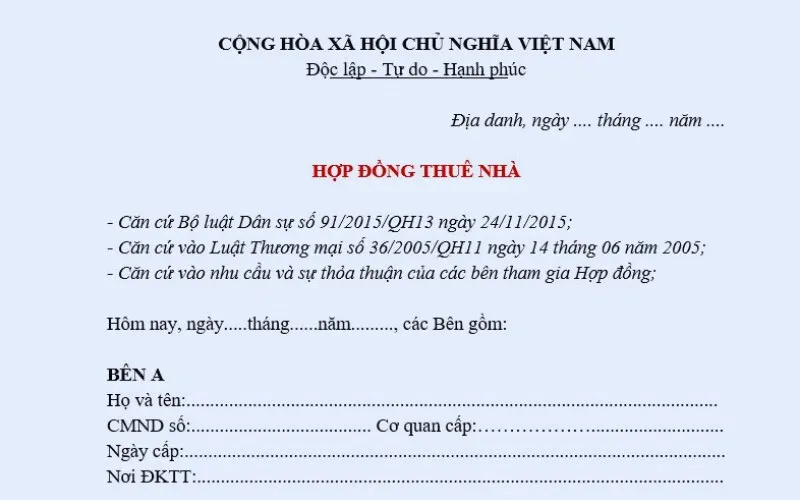 Hợp đồng thuê nhà hàng mẫu: Các điều khoản cơ bản cần nắm vững