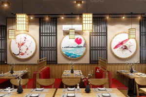 mẫu nhà hàng thiết kế phong cách Nhật